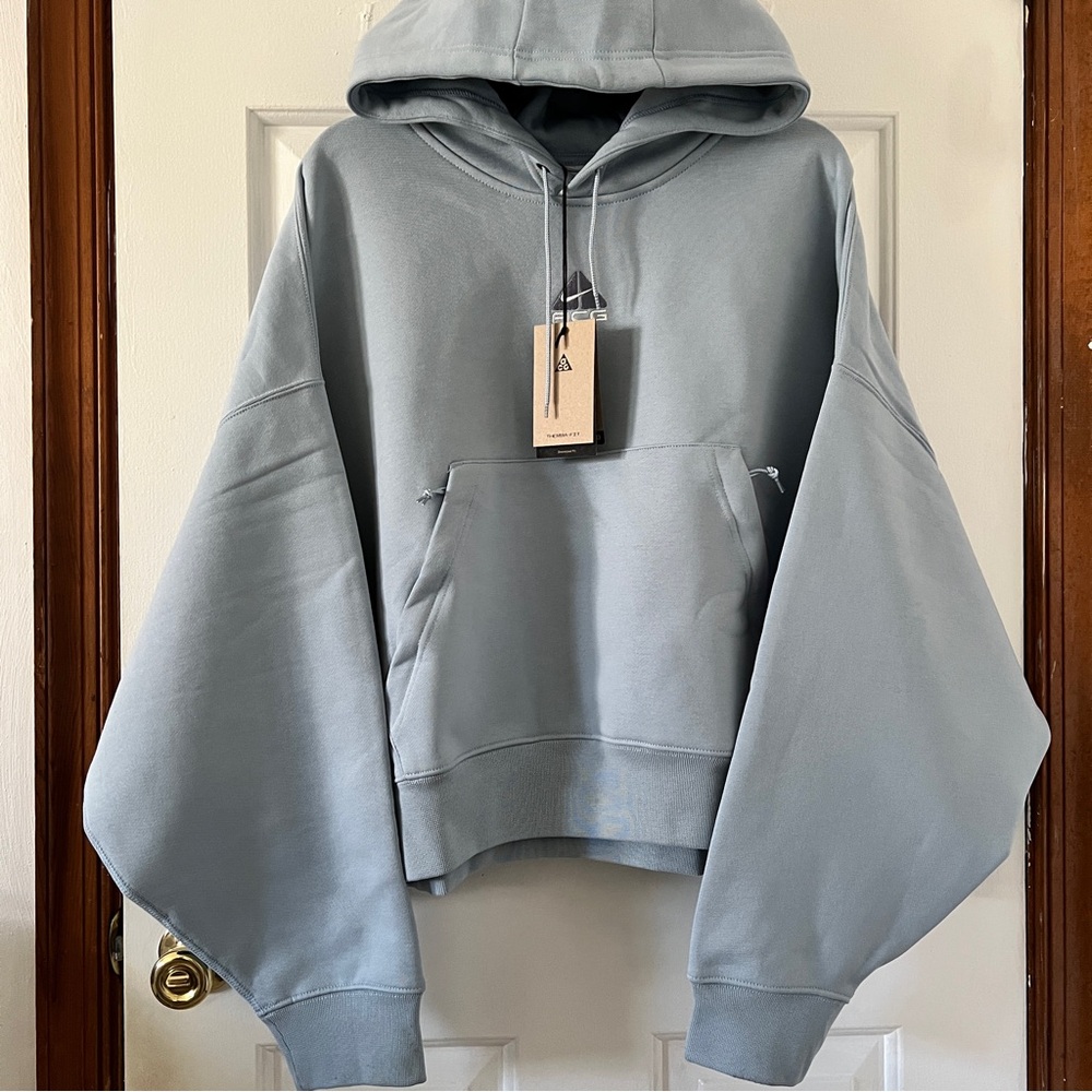 Nike ACG Hoodie Women’s Light Baby Blue Heavyweight Oversized Sweatshirt Large